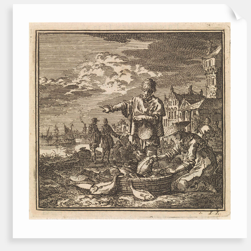 Fisher and his wife and a tub full of fish by Arentsz Pieter Cornelis van der Sys II