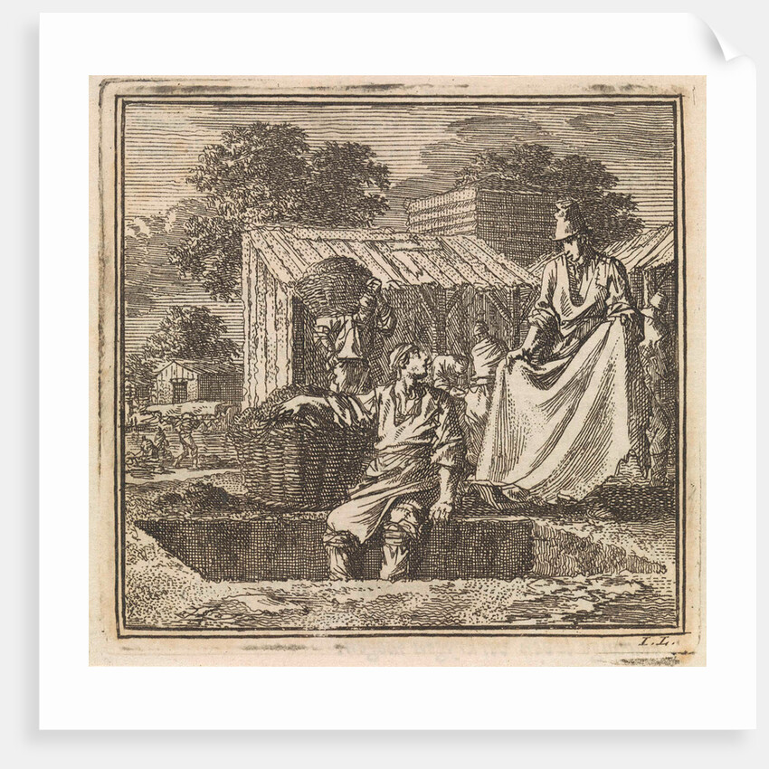 Man sitting on the edge of a deep pit by Pieter Arentsz & Cornelis van der Sys II