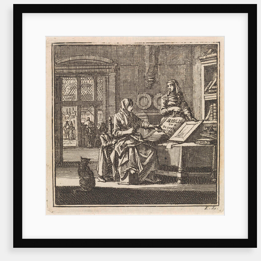 Two women stand near an open bible by Pieter Arentsz & Cornelis van der Sys II