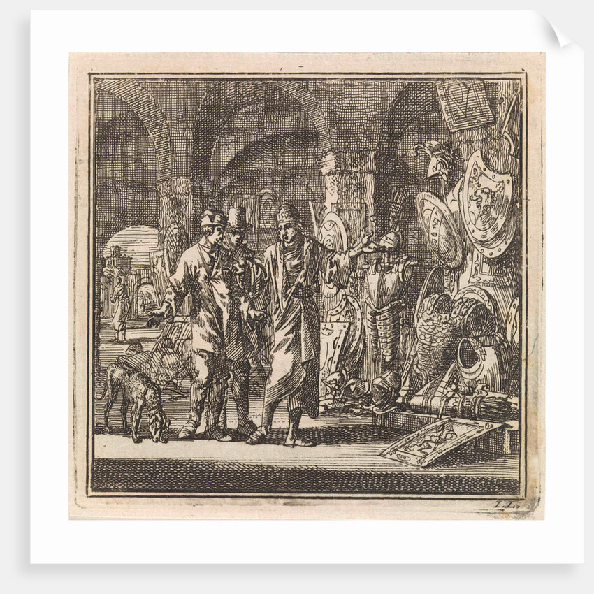 Man shows two men exhibited weapons by Arentsz & Pieter Cornelis van der Sys II