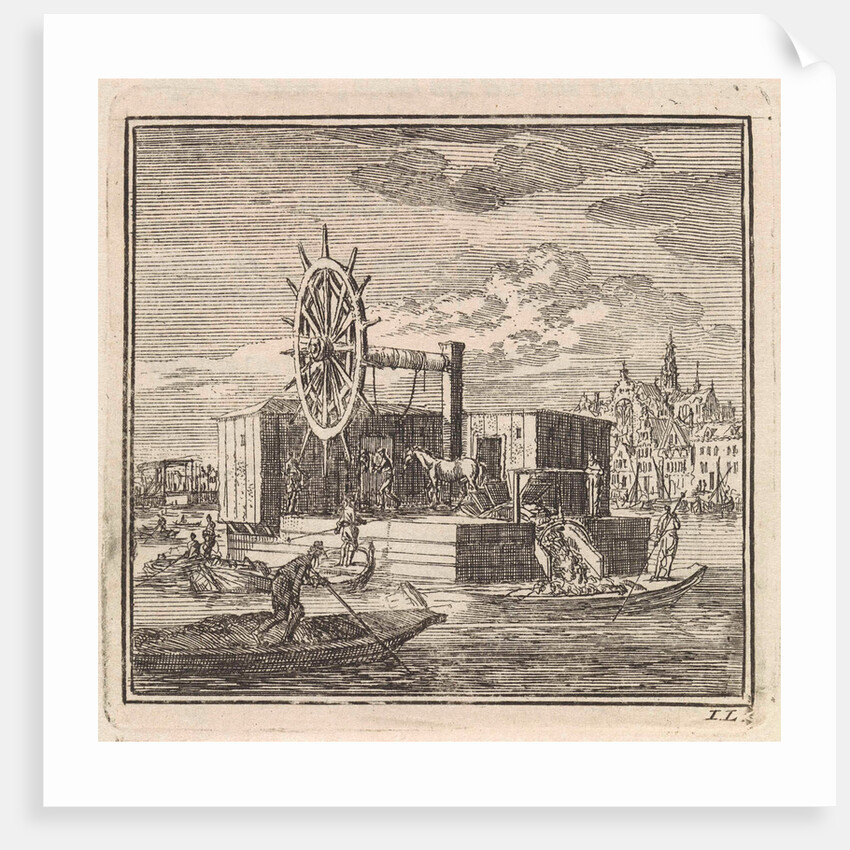 Dredger on the outskirts of a town by Pieter Arentsz & Cornelis van der Sys II