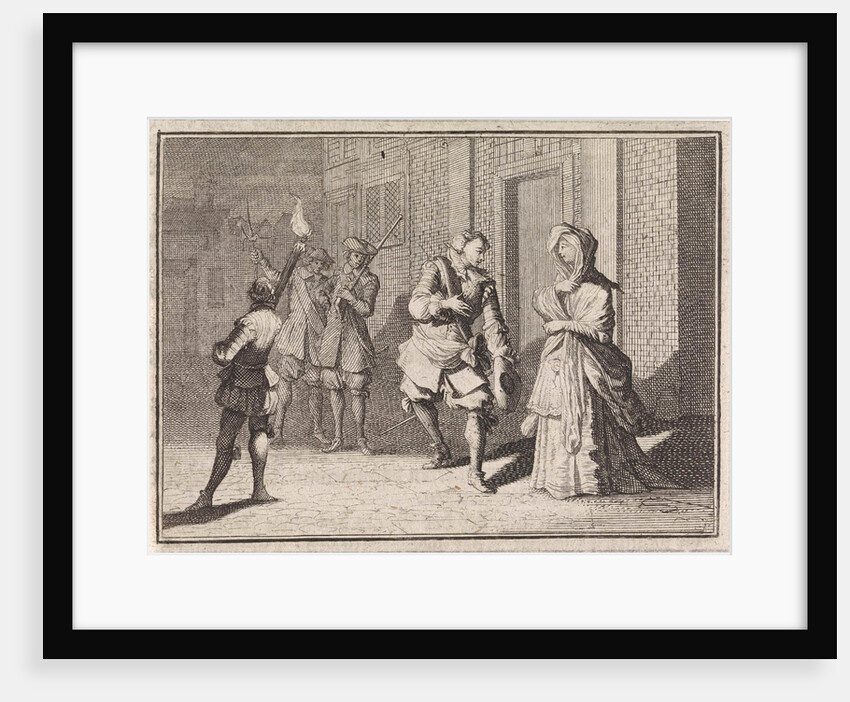 Woman finds her lover in the street at night by Frantz Martin Hertzen