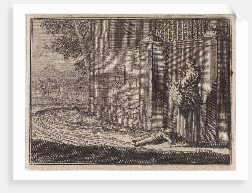 Fruit Vendor lays her dead child before the castle of Lille, France by Frantz Martin Hertzen