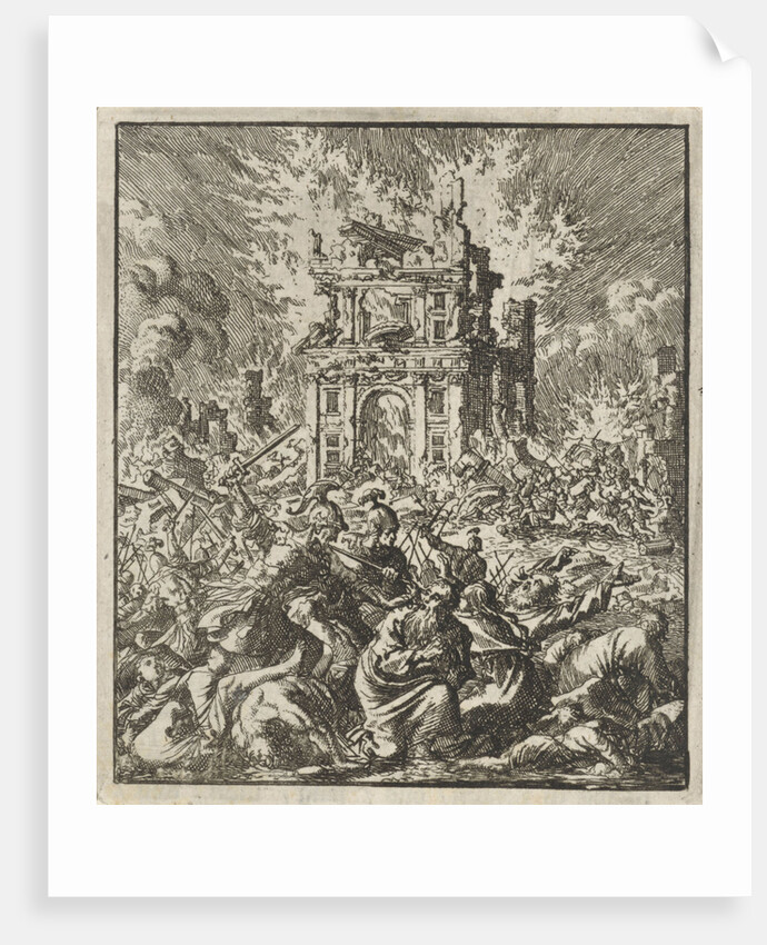 Romans kill the Jews, while the Temple burns by Barent Visscher