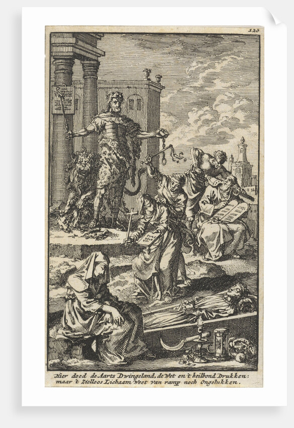 Tyrant watches as the personifications of the Law and Faith are suppressed by Jacob van Royen