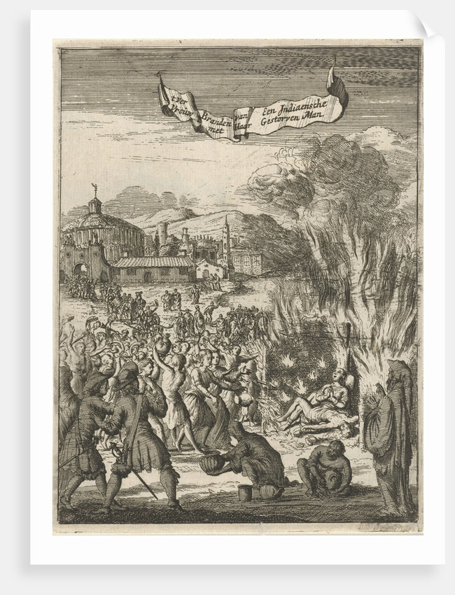 Indian woman with her deceased husband burned by Jan Claesz ten Hoorn