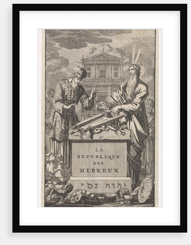Moses and Aaron standing behind an altar by Pieter Mortier