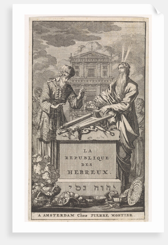 Moses and Aaron standing behind an altar by Pieter Mortier