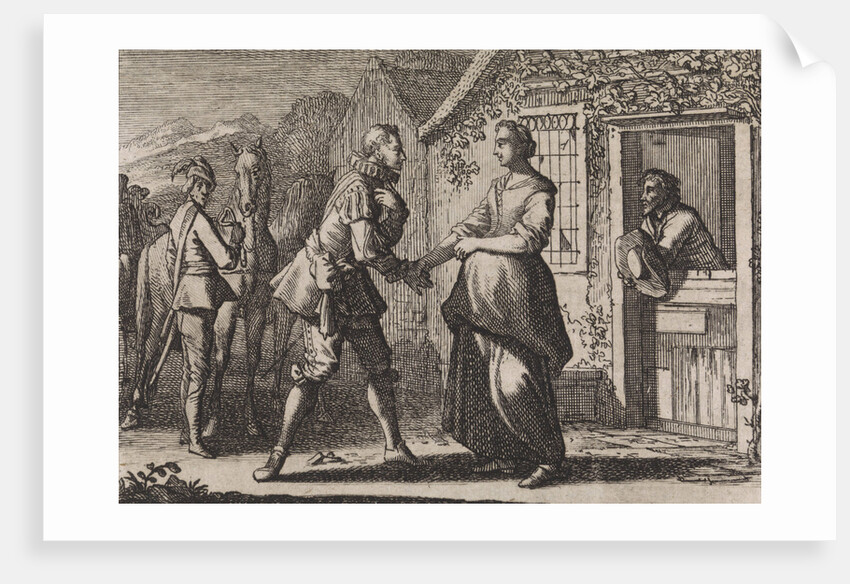 Count Gualterus asks Griseldis to marry him by Christoph Weigel