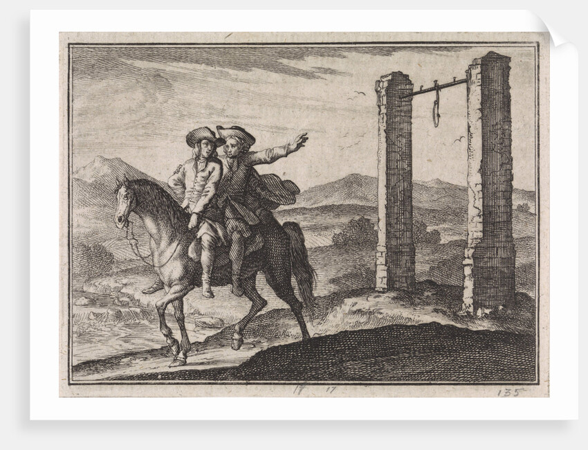 Man saved by his guardian angel of the gallows by Christoph Weigel