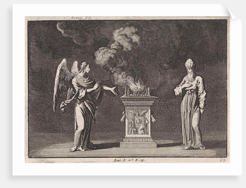 Gabriel appears to Zacharias in the temple by Pieter Mortier
