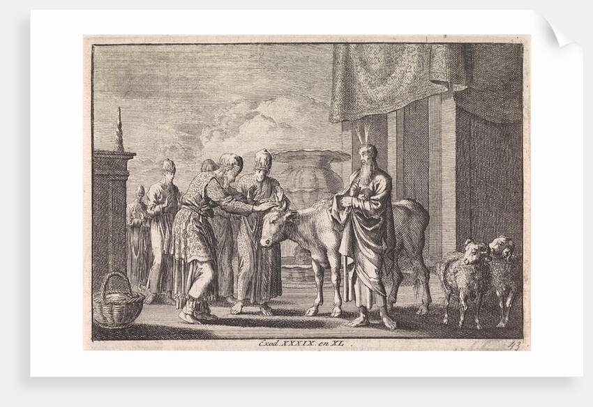 Aaron blesses the cattle which is to be sacrificed by Pieter Mortier