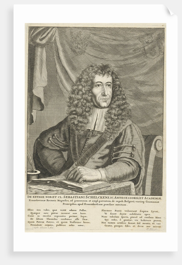Portrait of Sebastian Schelckens, rector at Franeker by Jan Luyken