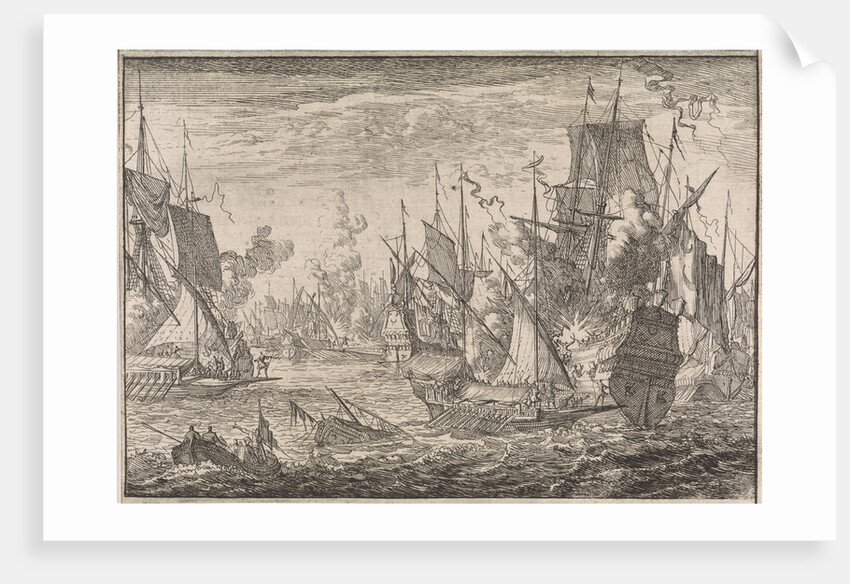 Sea battle between Turkish warships and galleys of the Knights of Malta by Johann David Zunnern