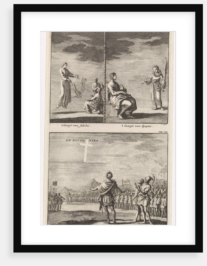 Visions of St. Jacob and St. Agapitus and the vision of Emperor Constantine the Great on the battlefield by Barent Visscher