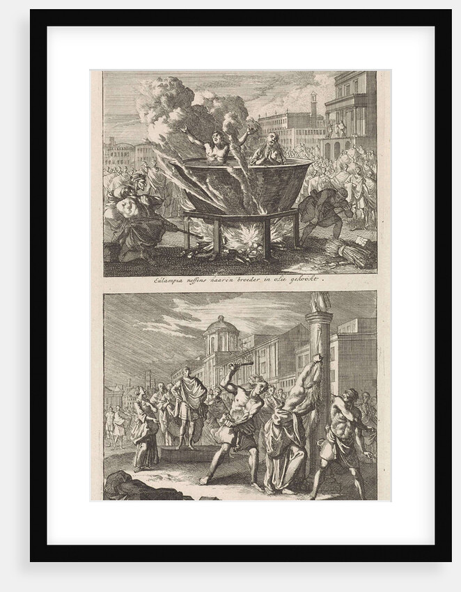 Holy Eulampia and her brother are boiled alive in oil and the Martyrdom of Saint Rufina Rome by Jacobus van Hardenberg