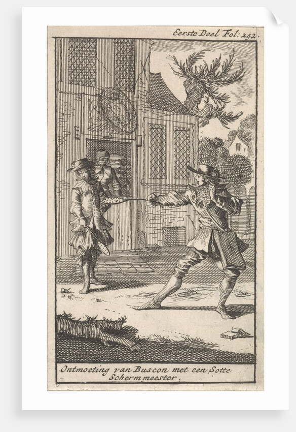 Don Pablo (Buscon) meet a fencing master by Jan Claesz ten Hoorn