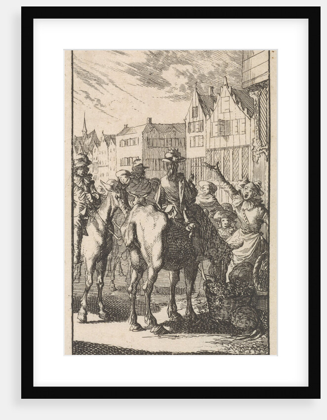 Don Pablo (Buscon) on a horse by Jan Luyken