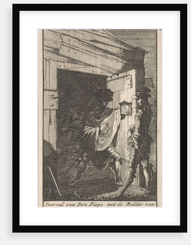 Don Diego meets a man with a lantern by Jan Claesz ten Hoorn