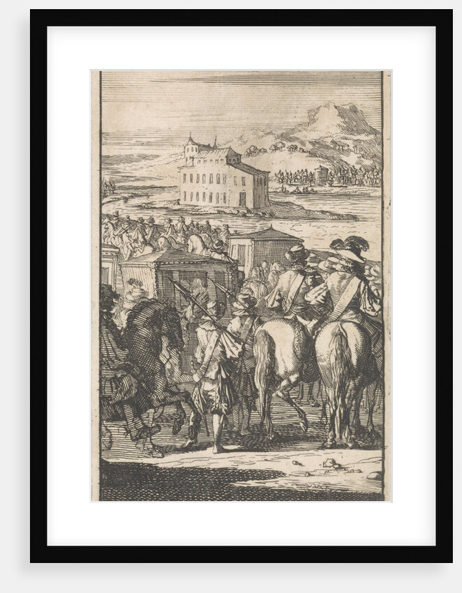 Cardinal Mazarin in a carriage on the way to Pheasant Island by Boudewijn van der Aa