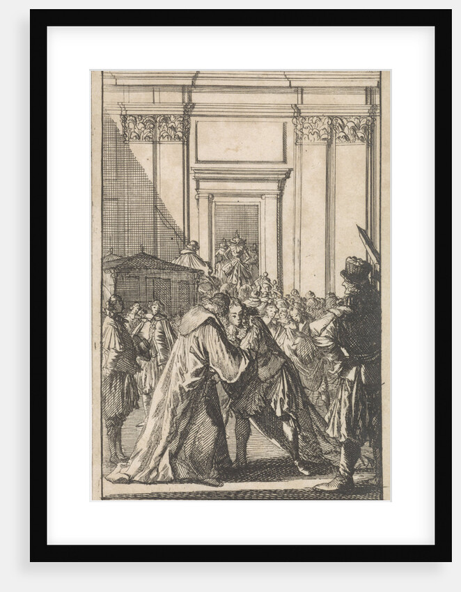 King Louis XIV greet Cardinal Mazarin by Boudewijn van der Aa