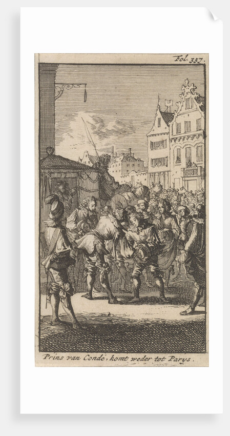Louis II de Bourbon, Prince of Conde, is welcomed after his release by the Parisians, 1651 by Boudewijn van der Aa