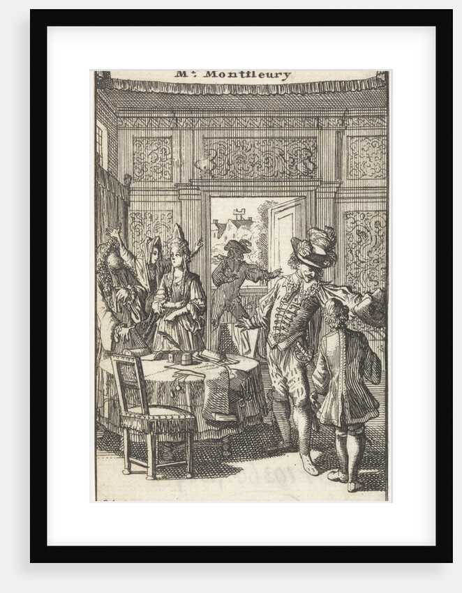 Don Pascale tears, in the presence of Don Henrique, Angelique and Marcelle, the hat of lackey Gusman's head by Adriaan Braakman