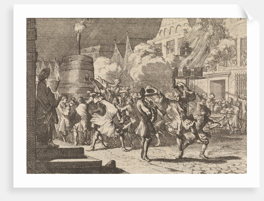 Joy in Paris following the false news of the death of William III at the Battle of the Boyne by Pieter van der Aa I