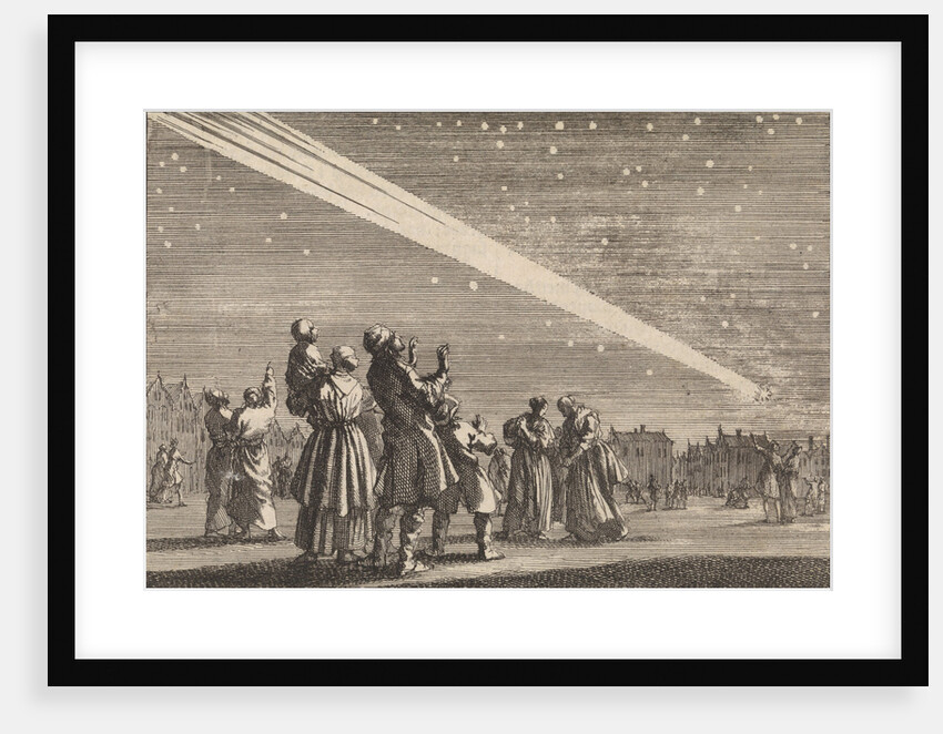 A crowd of people sees a comet by Pieter van der Aa I