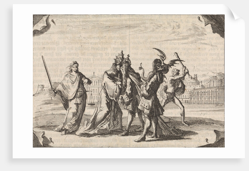 Cartoon about the struggle between Louis XIV and Pope Innocent XI by Pieter van der Aa I