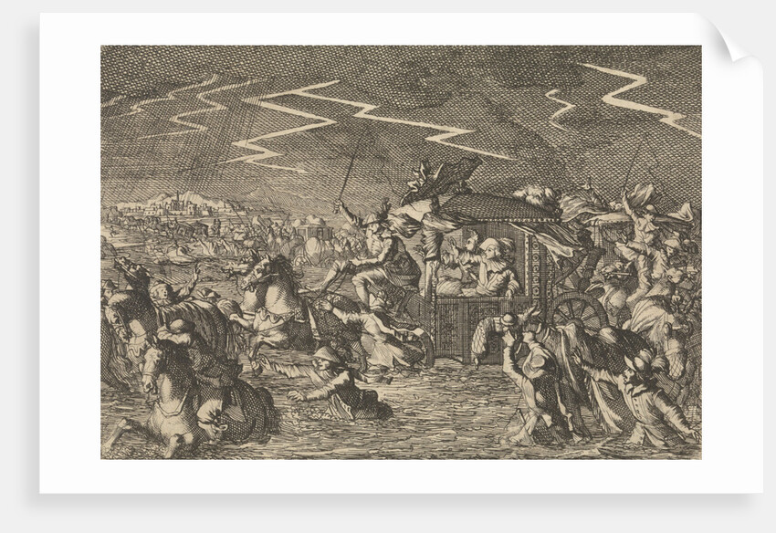 King Louis XIII caught up in floods and windstorms near Narbonne, France 1632 by Pieter van der Aa I
