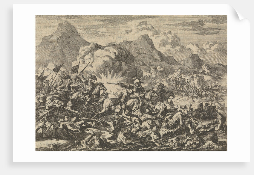 Pappenheim beats the resurrected farmers in Austria near Linz on the Danube, 1626 by Pieter van der Aa I