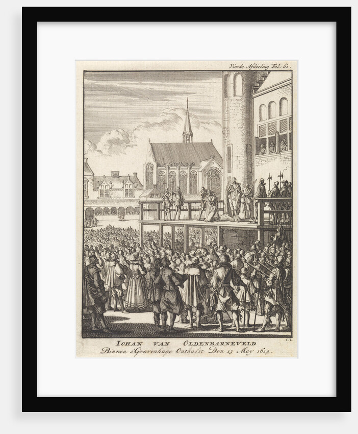 Johan van Barneveld kneels on the scaffold for his beheading, 1619 by Jan Claesz ten Hoorn