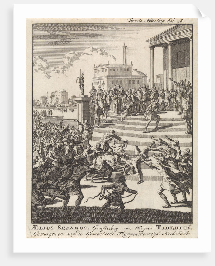 Sejanus, prefect under the emperor Tiberius, is beaten and strangled, 31 BC by Jan Claesz ten Hoorn