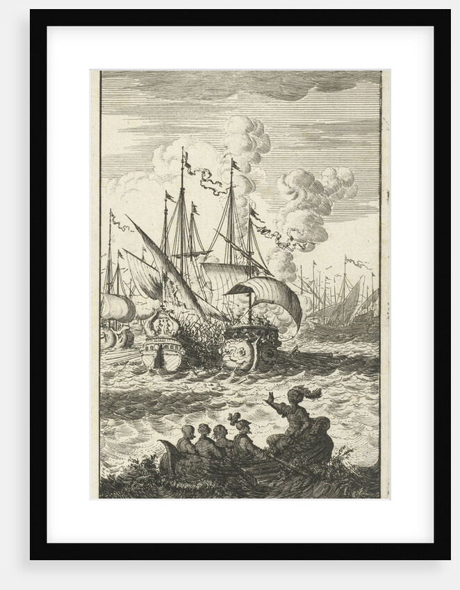 Ambiodorix flees the sea battle by Jan Luyken