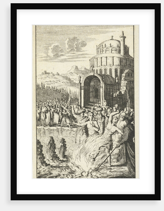 Alcidamis slain by flames that rise from the water by Jan Claesz ten Hoorn