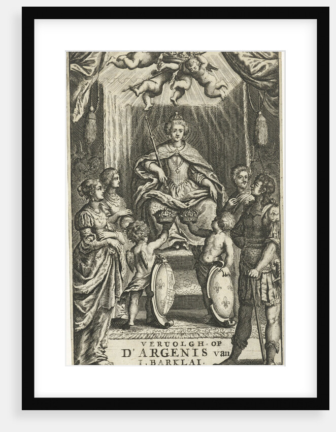 Enthroned queen offered two crowns by Jan Claesz ten Hoorn