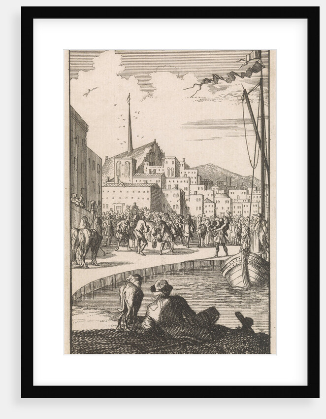 Upon leaving the ship Mussabelin, Don Clarazel is received by the Duke of Nevers by Nathanael Holbeex