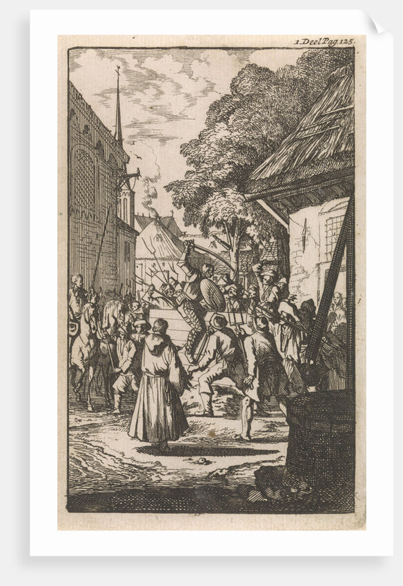 Fight of Don Clarazel with farmers in the village Uxel by Nathanael Holbeex