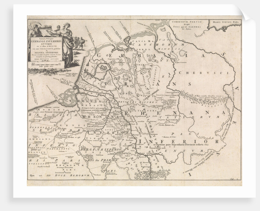 Historical map of the Netherlands at the time of the Frisians, Franks and Saxons I by Henricus Wetstein