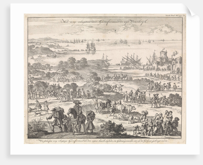 Protestants flee from France after the revocation of the Edict of Nantes by Jan Luyken
