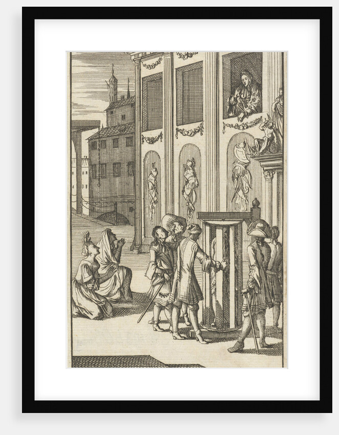 Mirandor's master, the innkeeper, in turning cage by Pieter van Rijschooten