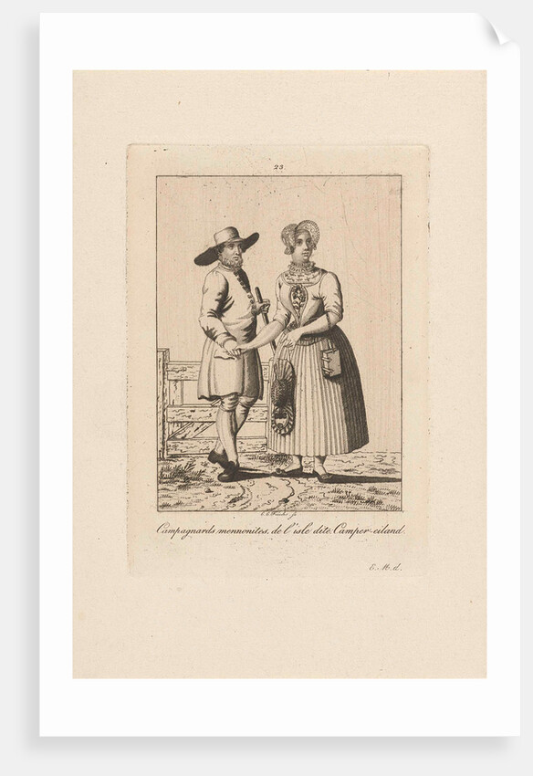 Man and woman in costume from Kampereiland, Carl Cristiaan Fuchs by Harmanus Langerveld