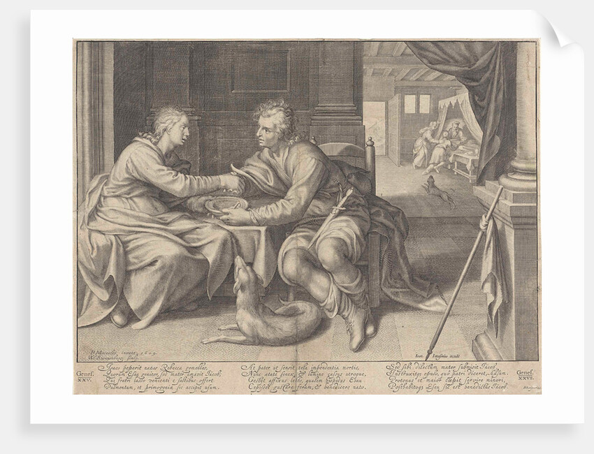 Esau sells his birthright to Jacob William Isaacsz. van Swanenburg by Johannes Janssonius