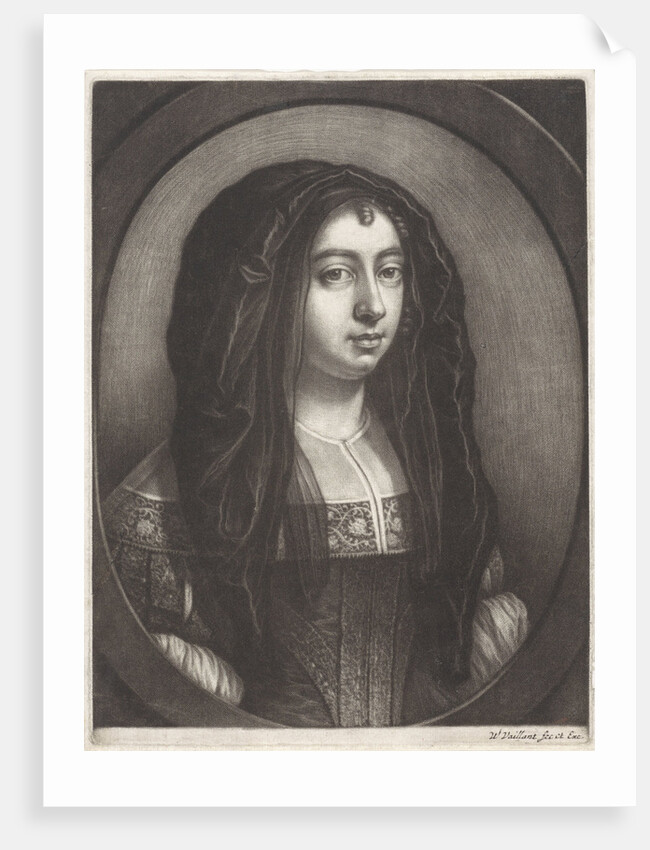 Portrait of a Young Woman with a headscarf by Wallerant Vaillant