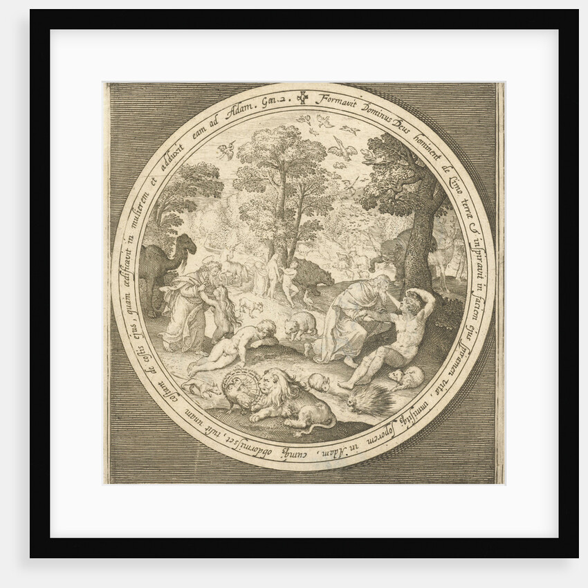 Sixth day of creation: God creates the animals and Adam and Eve by Maerten de Vos