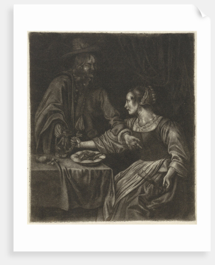 Man and woman with a jug by Jan de Groot