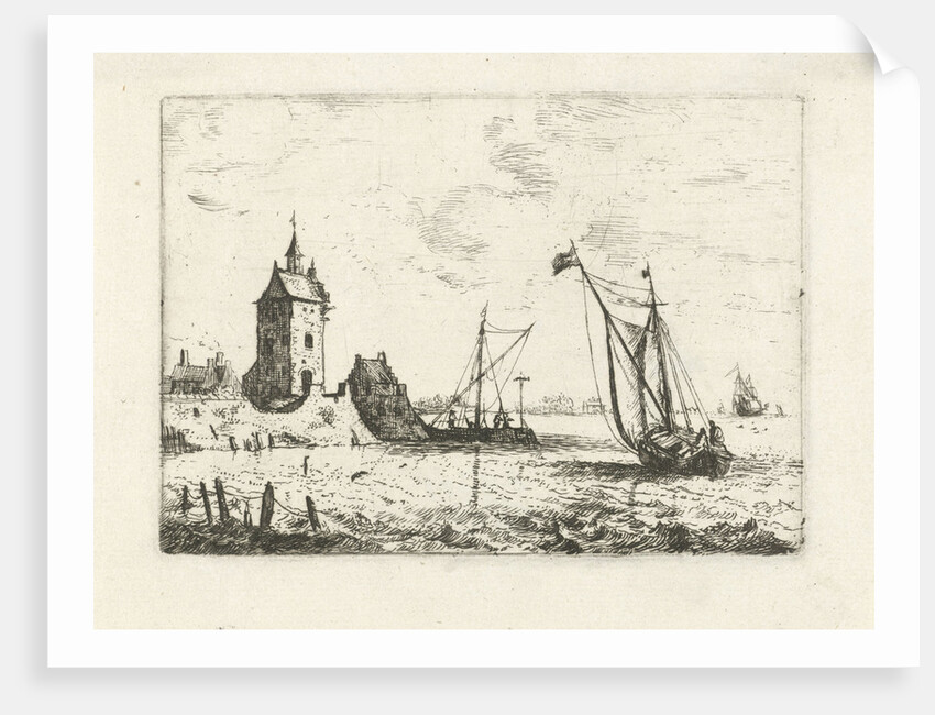 Harbour view with a watchtower by Bonaventura Peeters I