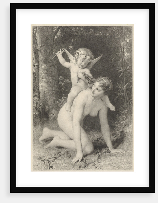 Amor on the back of a young woman by Léon Bazile Perrault