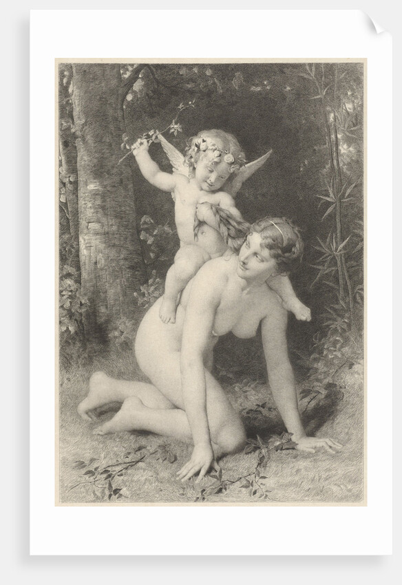 Amor on the back of a young woman by Léon Bazile Perrault